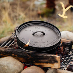 Yellowstone™ 12 Inch / 8 Quart Seasoned Cast Iron Deep Camp Dutch Oven
